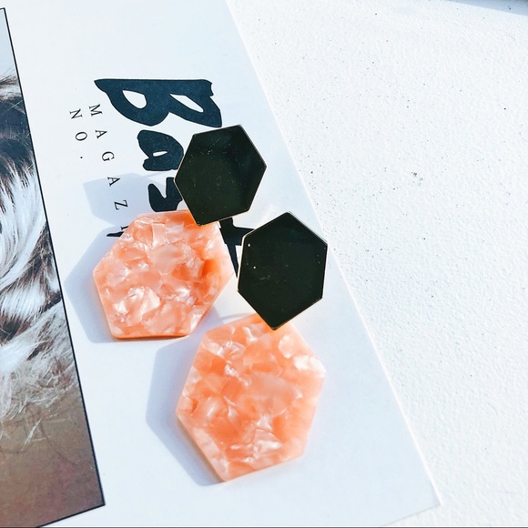 Pink and White Gold Tortoise Dangle Earrings - Picture 6 of 8